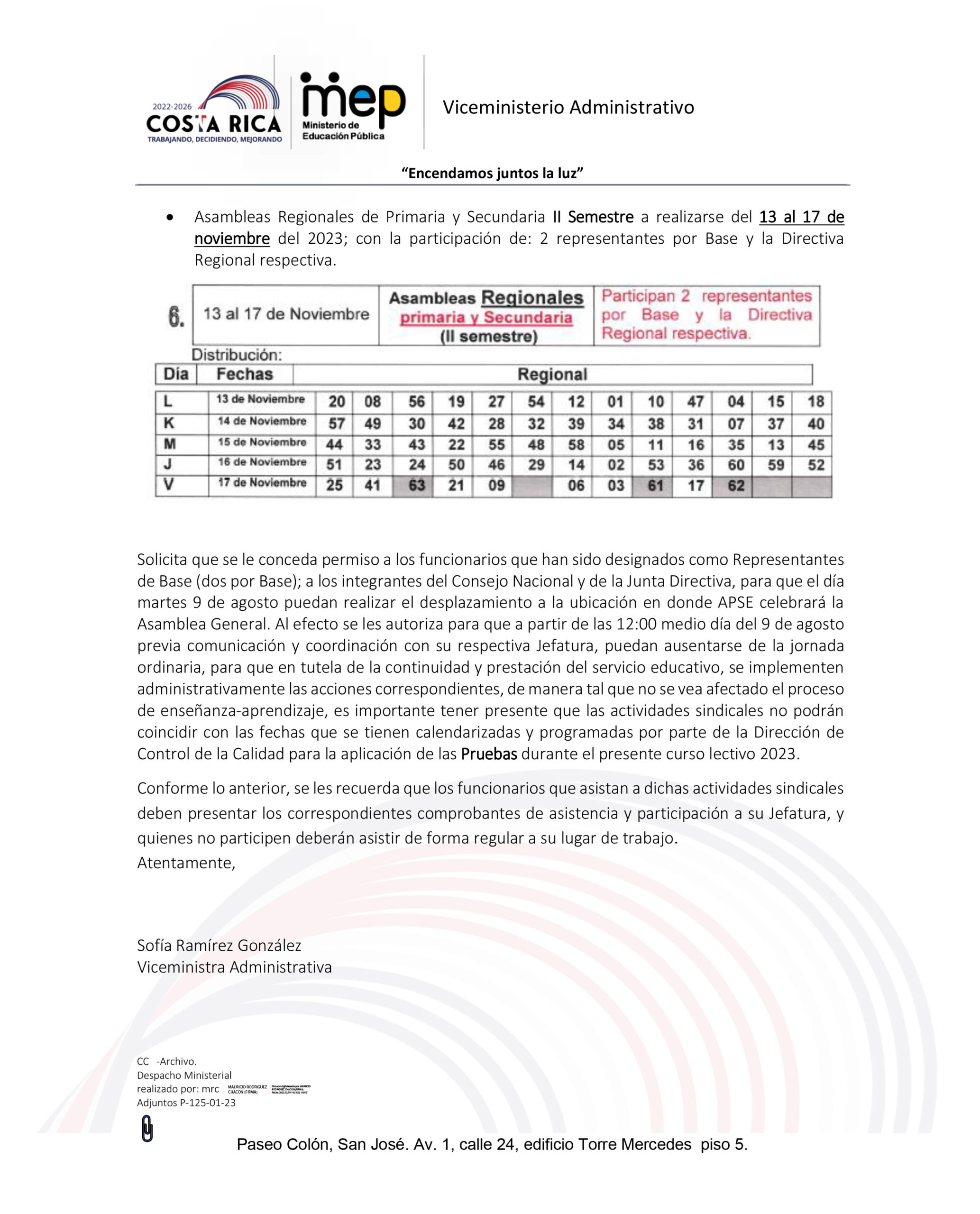 LICENCIAS PARA ASAMBLEAS SINDICALES APSE 2023 APSE Asociación de