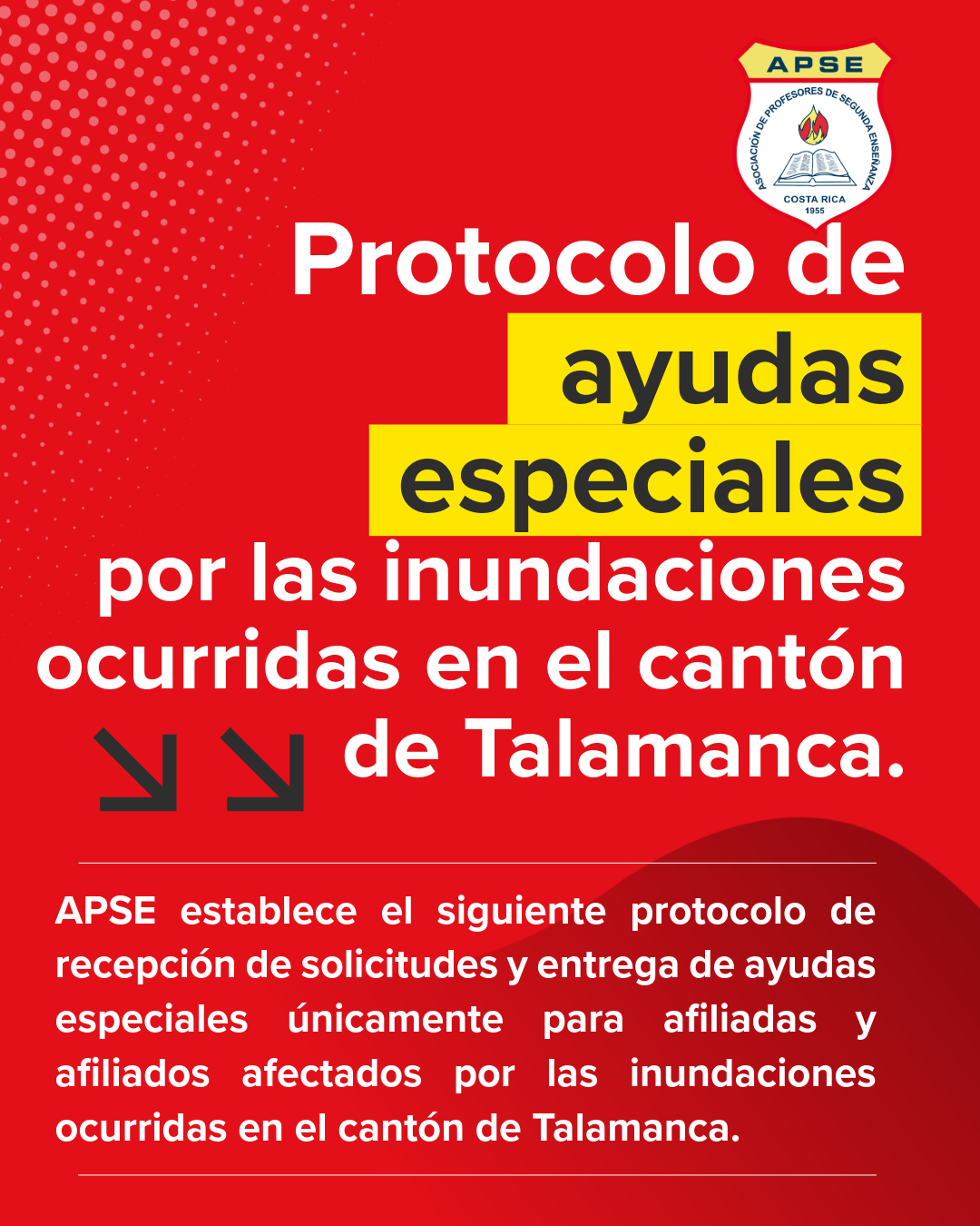 PROTOCOLO DE AYUDAS ESPECIALES POR LAS INUNDACIONES OCURRIDAS EN EL CANTÓN DE TALAMANCA